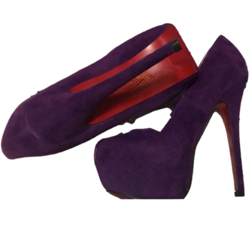 Synthetic suede stiletto high heels - Picture 2 of 4